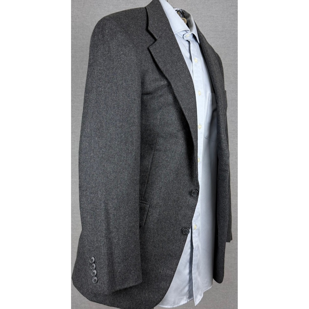 Polo Ralph Lauren Mens 36R Charcoal Gray Flannel 2 Button Blazer Sport Coat